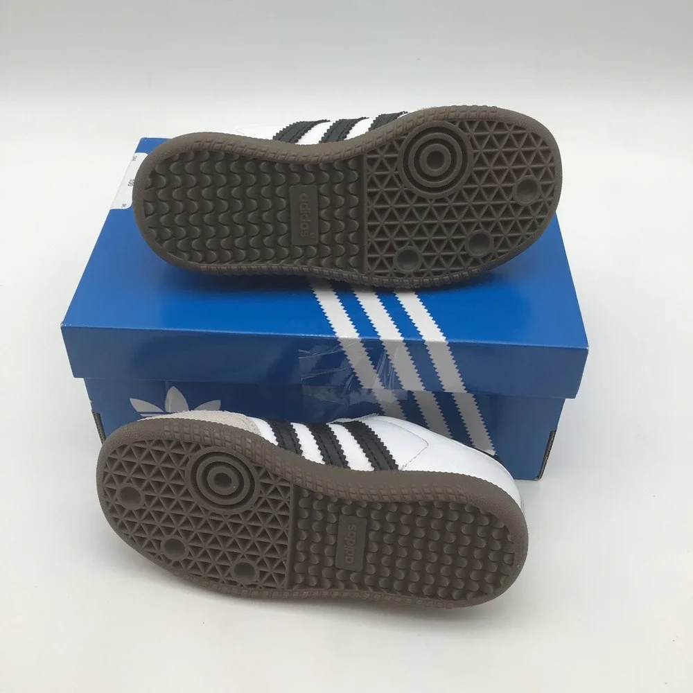 Adidas Samba OG EL I Kids White Black Gum Sneakers IE3679 Size 9K NEW